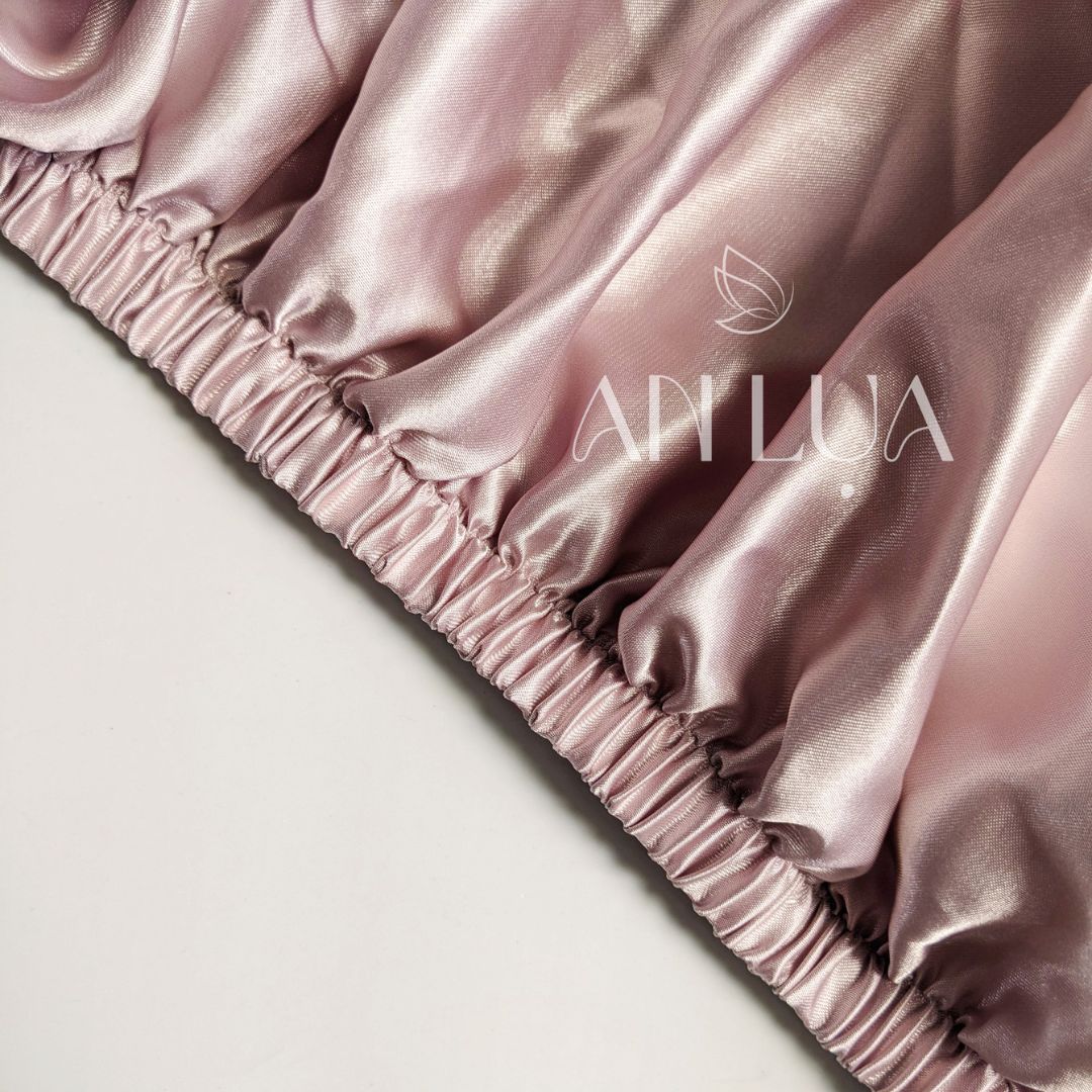 Ga giường vải lụa phi satin trơn màu, drap bo chun bọc đệm mát lạnh