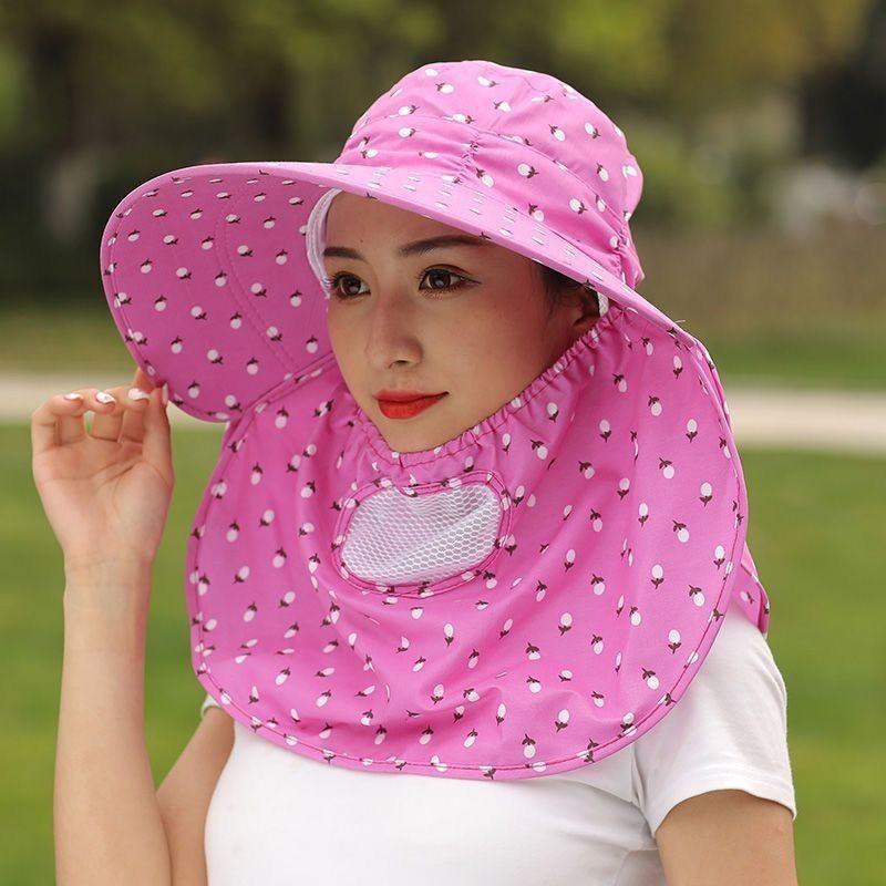 Nón Rộng Vành kèm Khẩu Trang Chống Nắng Che Kín mặt, Che Cổ Chống Tia UV Cực Tốt