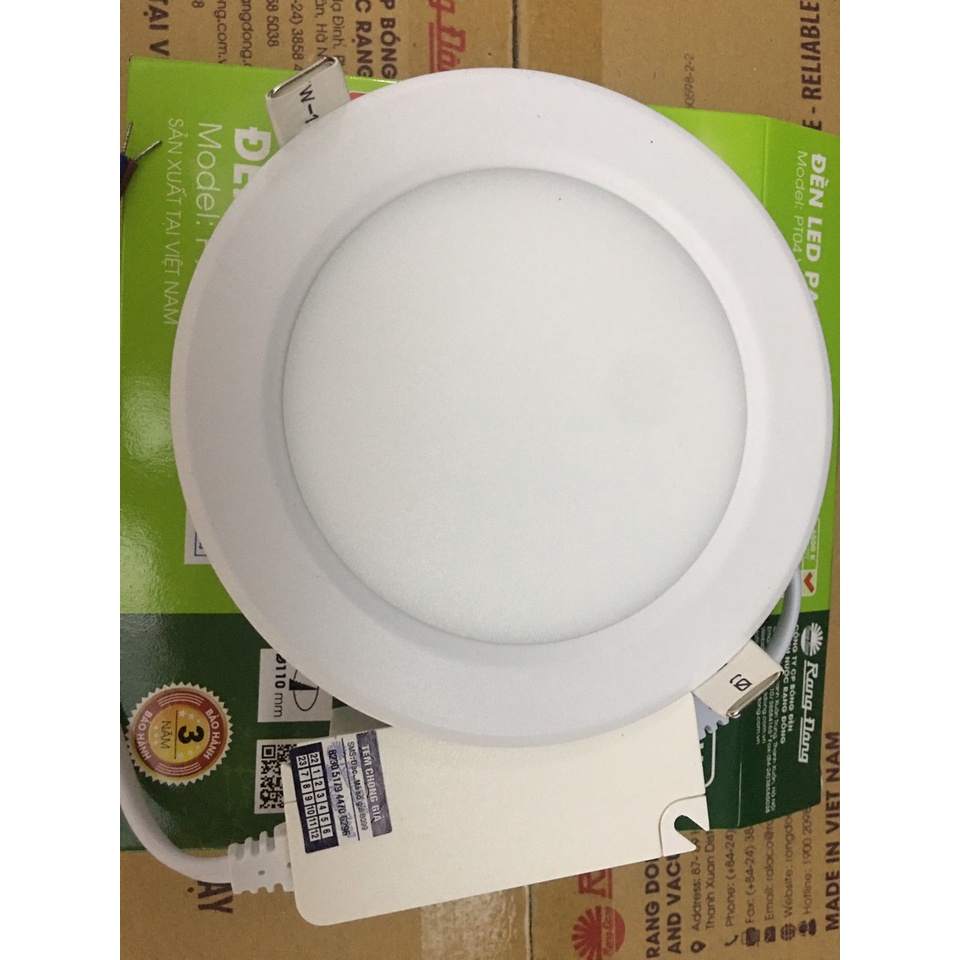 Đèn LED  Rạng Đông - Đèn PANEL tròn âm trần PT04, 9W KHOÉT LỖ 110mm