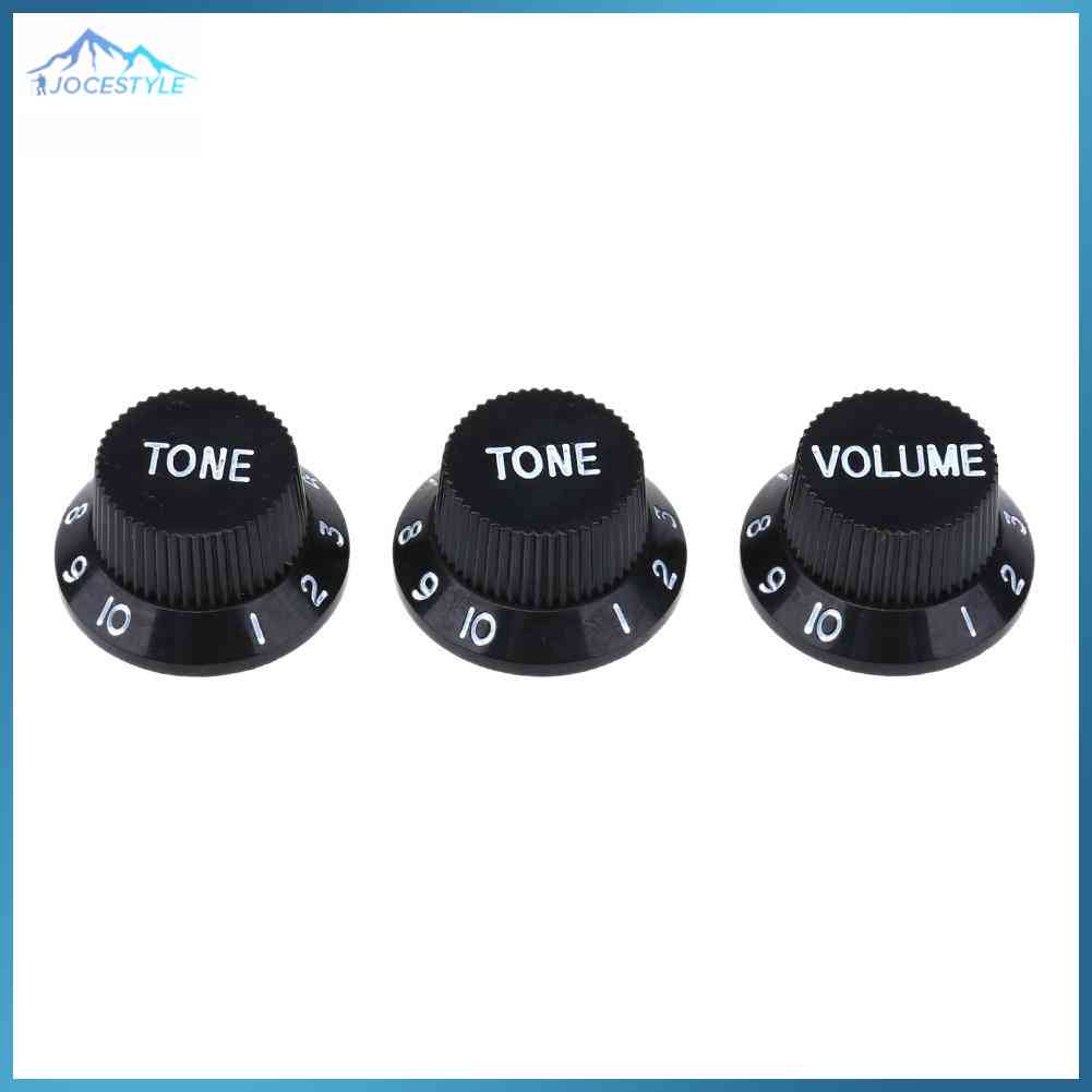 3pcs Plastic Electric Guitar Bass Volume Knob Potentiometer Caps-White/Black