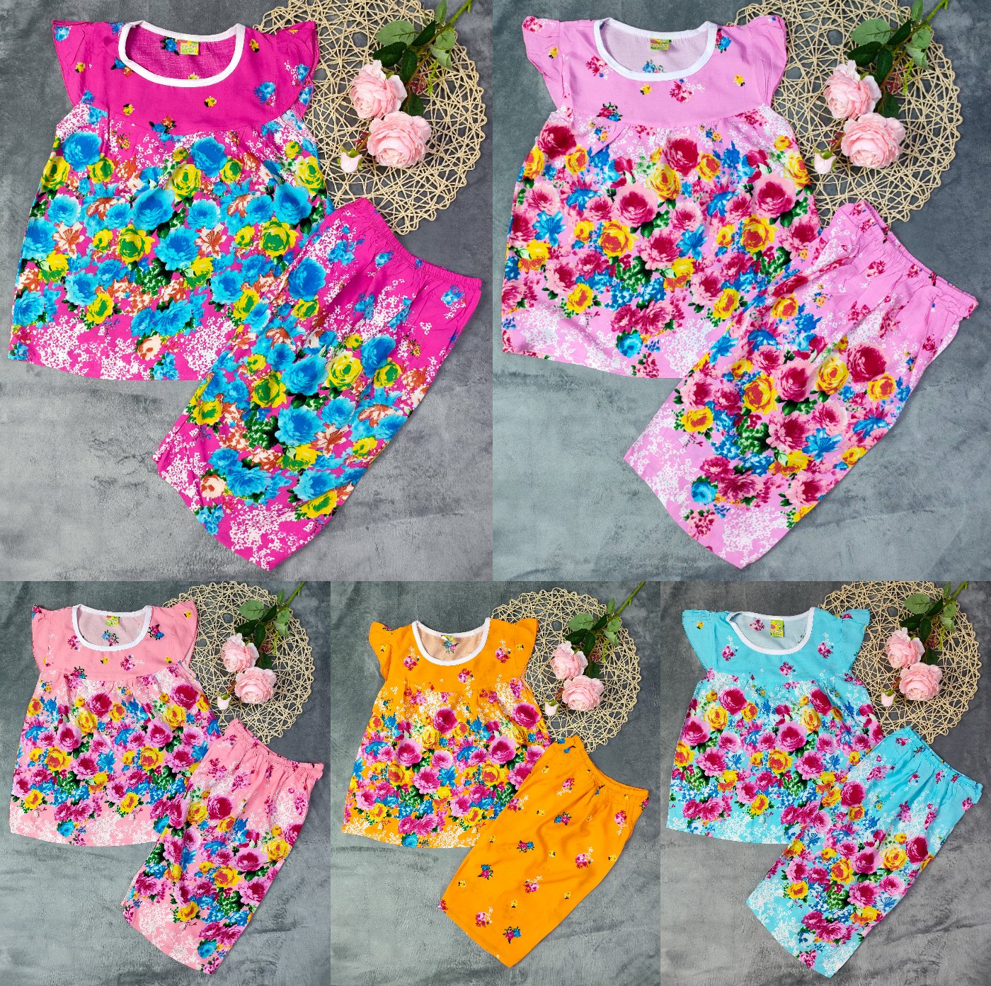 [HCM]Bộ Tole Tay Cánh Tiên Quần Lửng Bé (18-26kg)