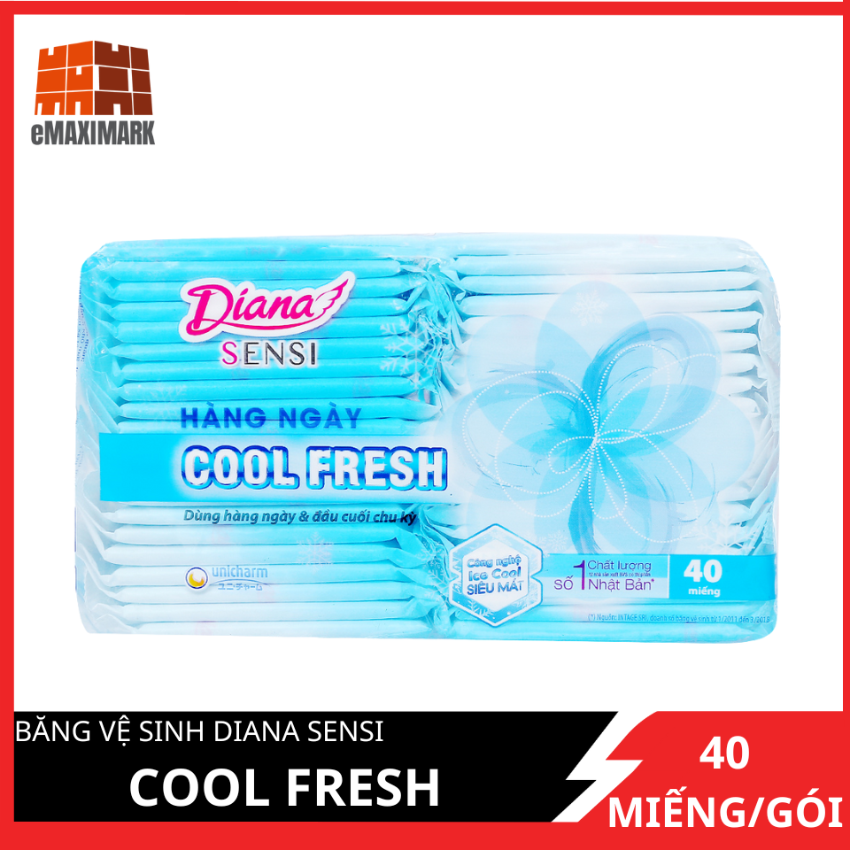 Băng vệ sinh Diana Sensi Hàng Ngày Cool Fresh 40 + 4 miếng gói