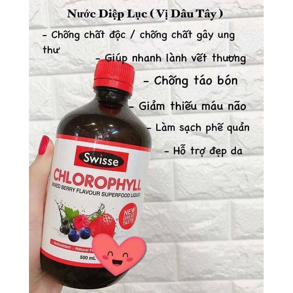 (Mẫu mới) - Nước diệp lục Úc Swisse Chlorophyll 500ml