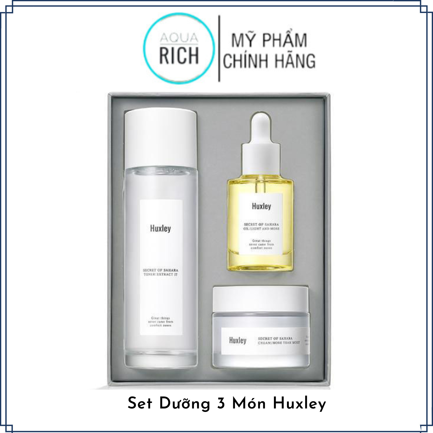 Bộ Dưỡng Da Huxley Set 3 Món [Dưỡng Trắng - Chống Lão Hóa - Da Dầu]