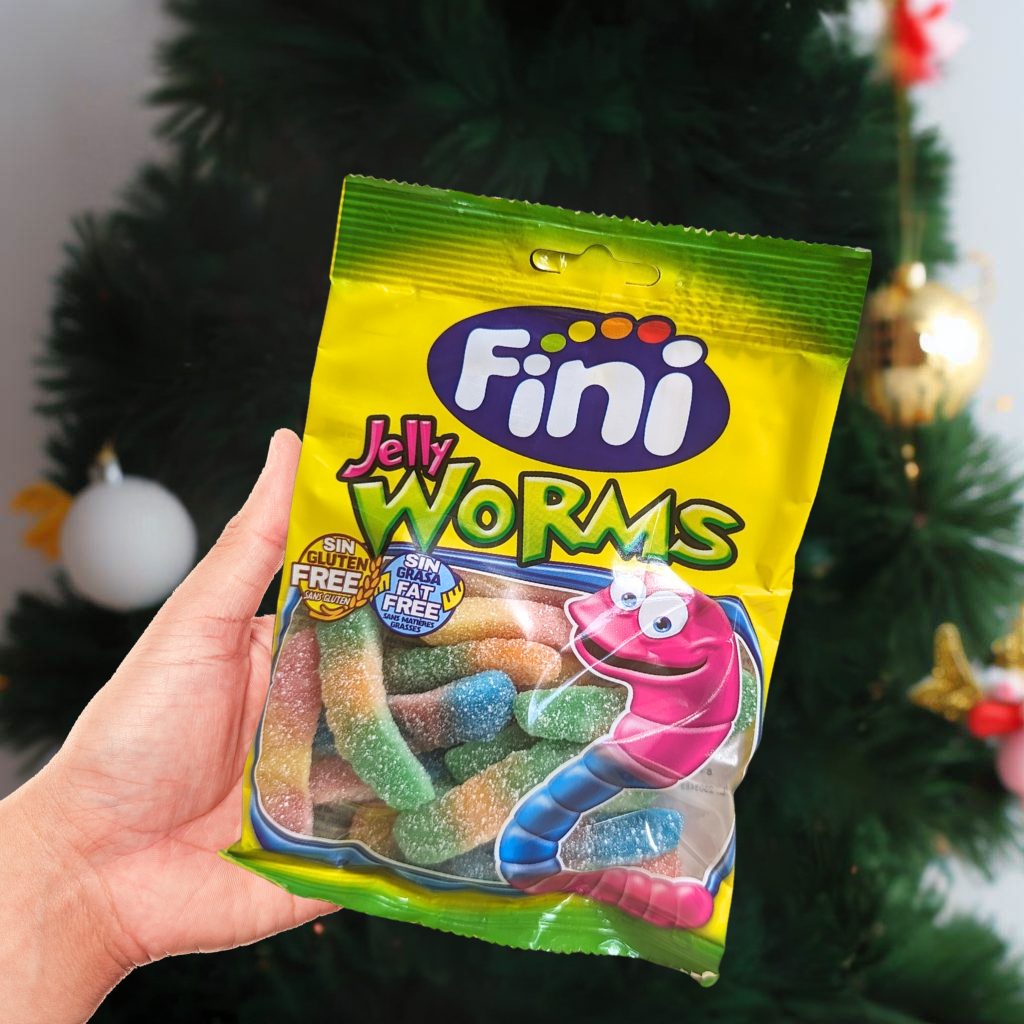 Kẹo dẻo Fini Jelly Worms Sâu Chua Vị Trái Cây 90g