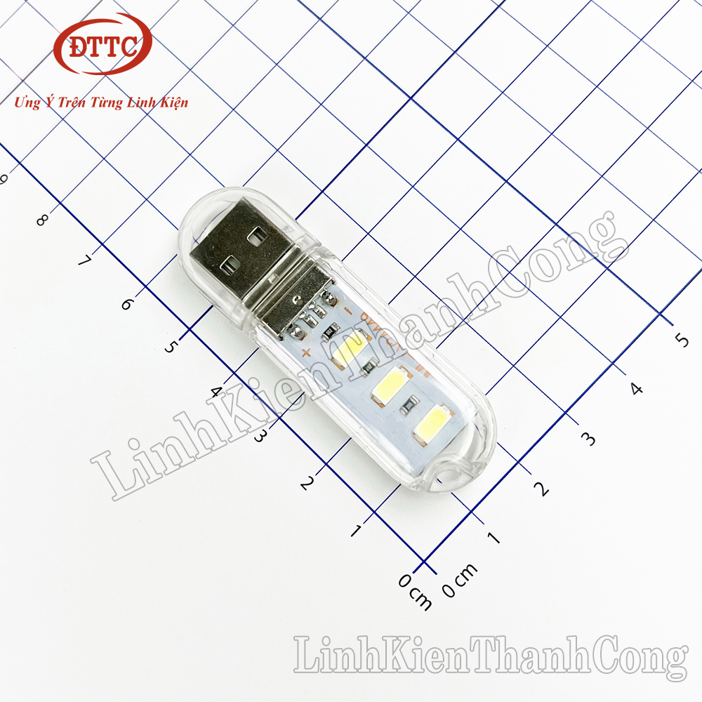 Đèn led usb 3 bóng sáng trắng