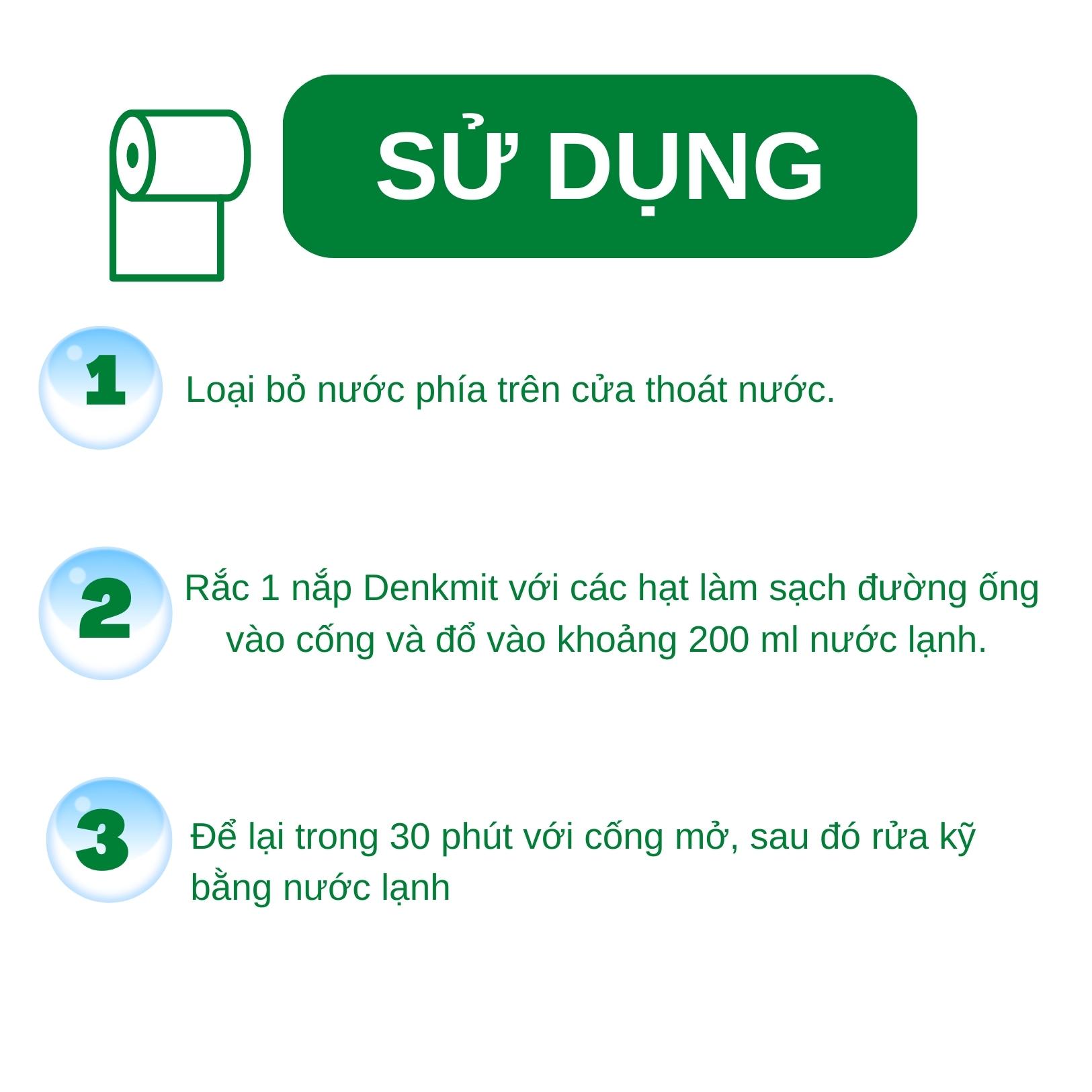Bột thông cống Denkmit 600gr nội địa Đức
