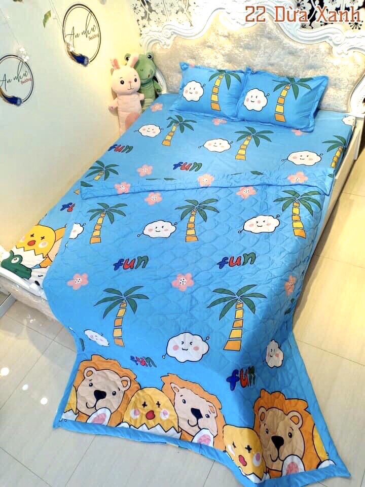 [ RẺ VÔ ĐỊCH ] Set 5 món chăn hè ga chun poly cotton (chăn, ga, gối, vỏ ôm)