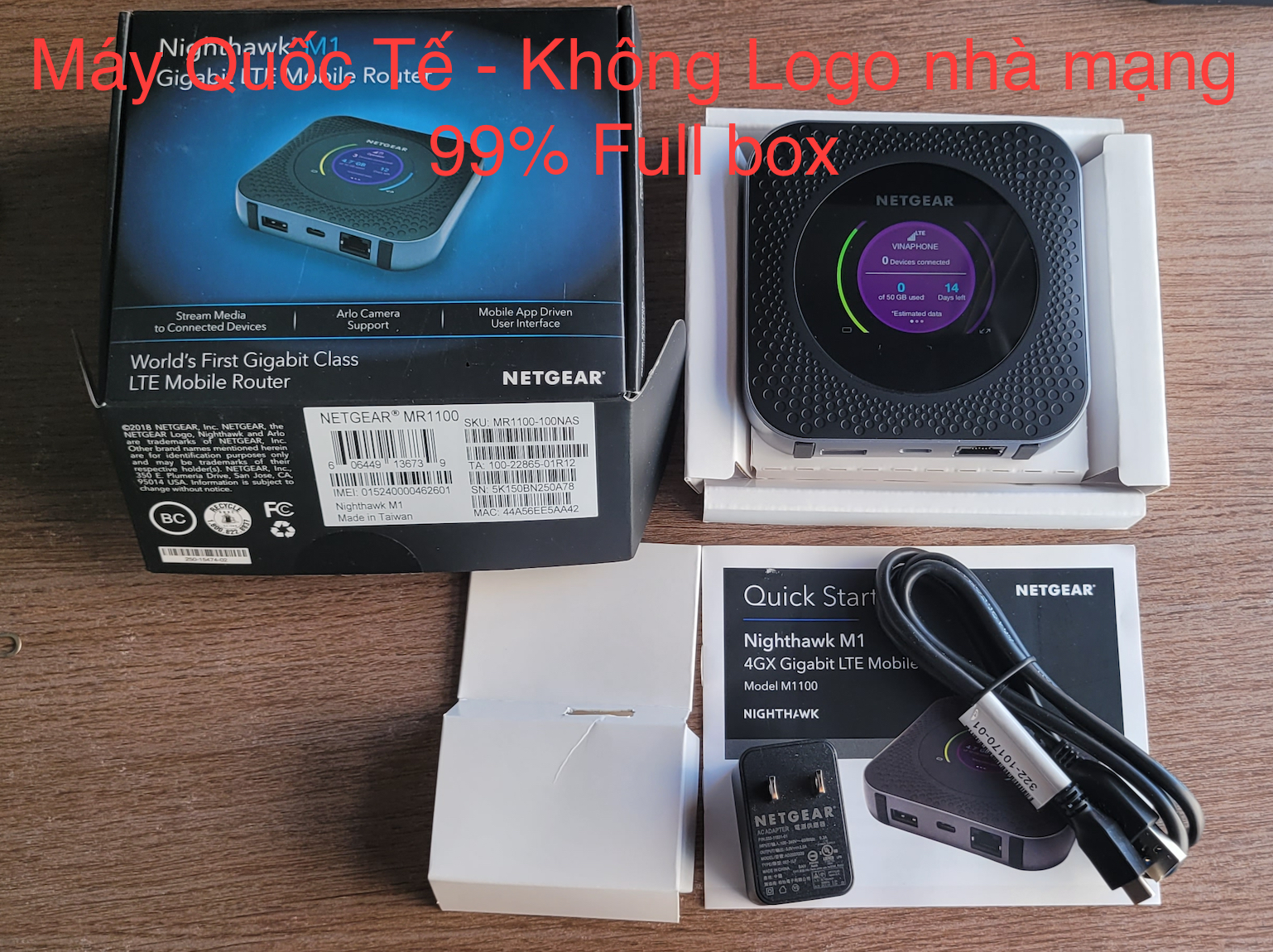 Bộ Phát Wifi 4G Netgear MR1100 (Nighthawk M1) tốc độ 1Gb