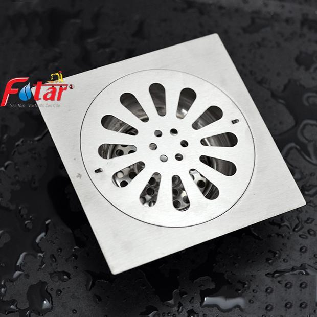 Hố Ga Phễu Thoát Sàn Lược Rác INOX 304 Chống Mùi Hôi HG4 mặt hố ga dày chất liệu inox 304 chuẩn chống han gỉ đáy nhiều khấc phi 60 90 đều dùng được