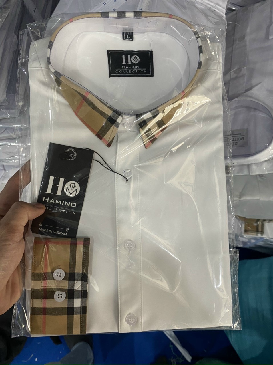 Áo Sơ Mi Nam Trắng BBR phối màu - 𝐇𝐚̀𝐧𝐠 𝐧𝐡𝐮̛ 𝐡𝐢̀𝐧𝐡