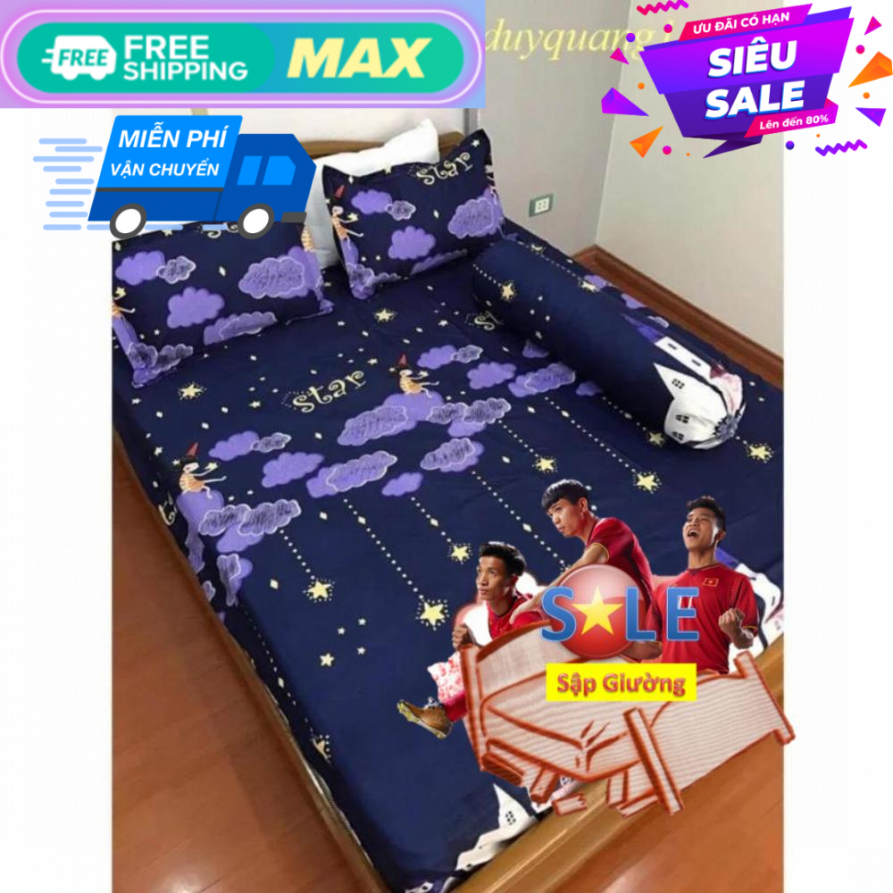 Bộ ga gối poly cotton sao rơi m6/m8 (RVT)