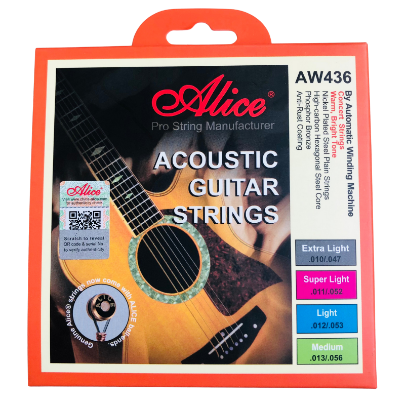 Bộ 6 dây đàn guitar acoustic Alice AW436 âm thanh tự nhiên và chân thật có độ bền cao dễ dàng sử dụng - Duy Guitar Store Phụ kiện đàn guitar giá tốt