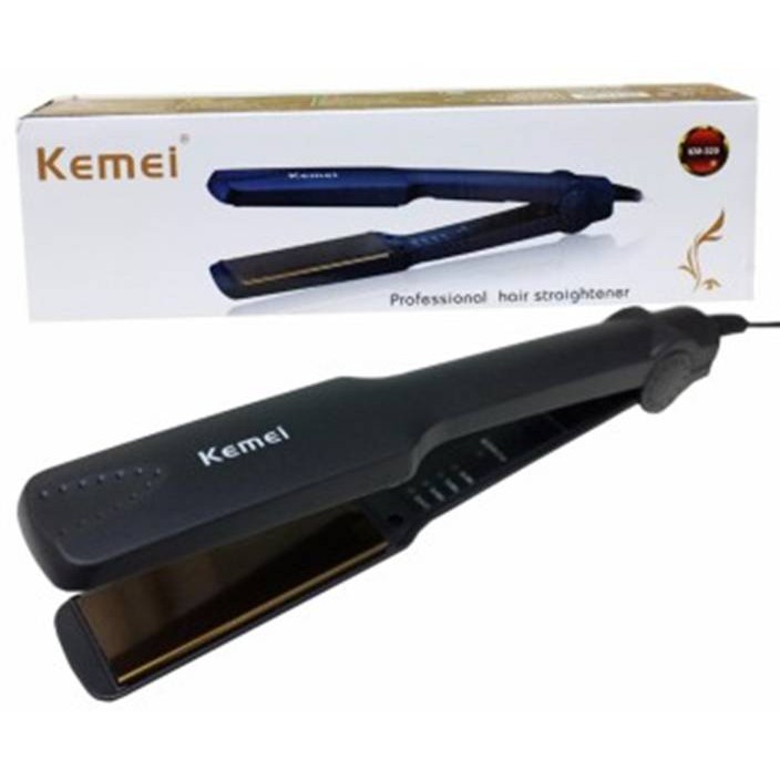 Máy là tóc bản to có 4 mức chỉnh nhiệt kemei KM329