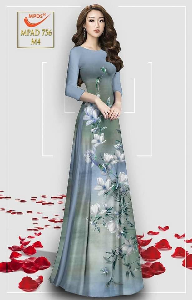 Vải may áo dài hoa tà màu độc lạ