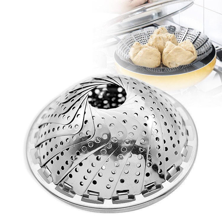 Khay Hấp Xòe Đa Năng, Vỉ Hấp Bánh Inox