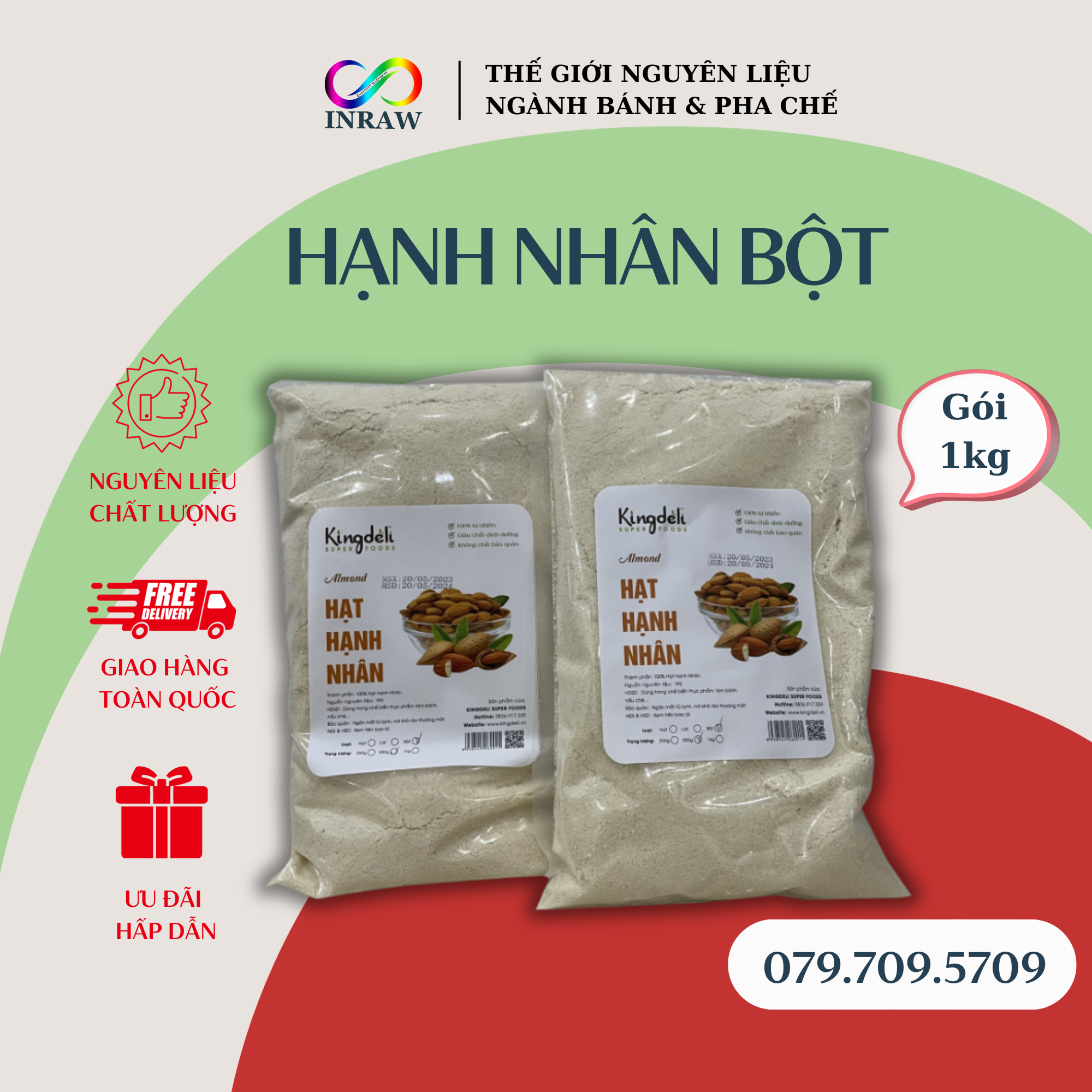 Hạnh Nhân Bột Xuất Xứ Mỹ Chiết Lẻ 200g / 100g