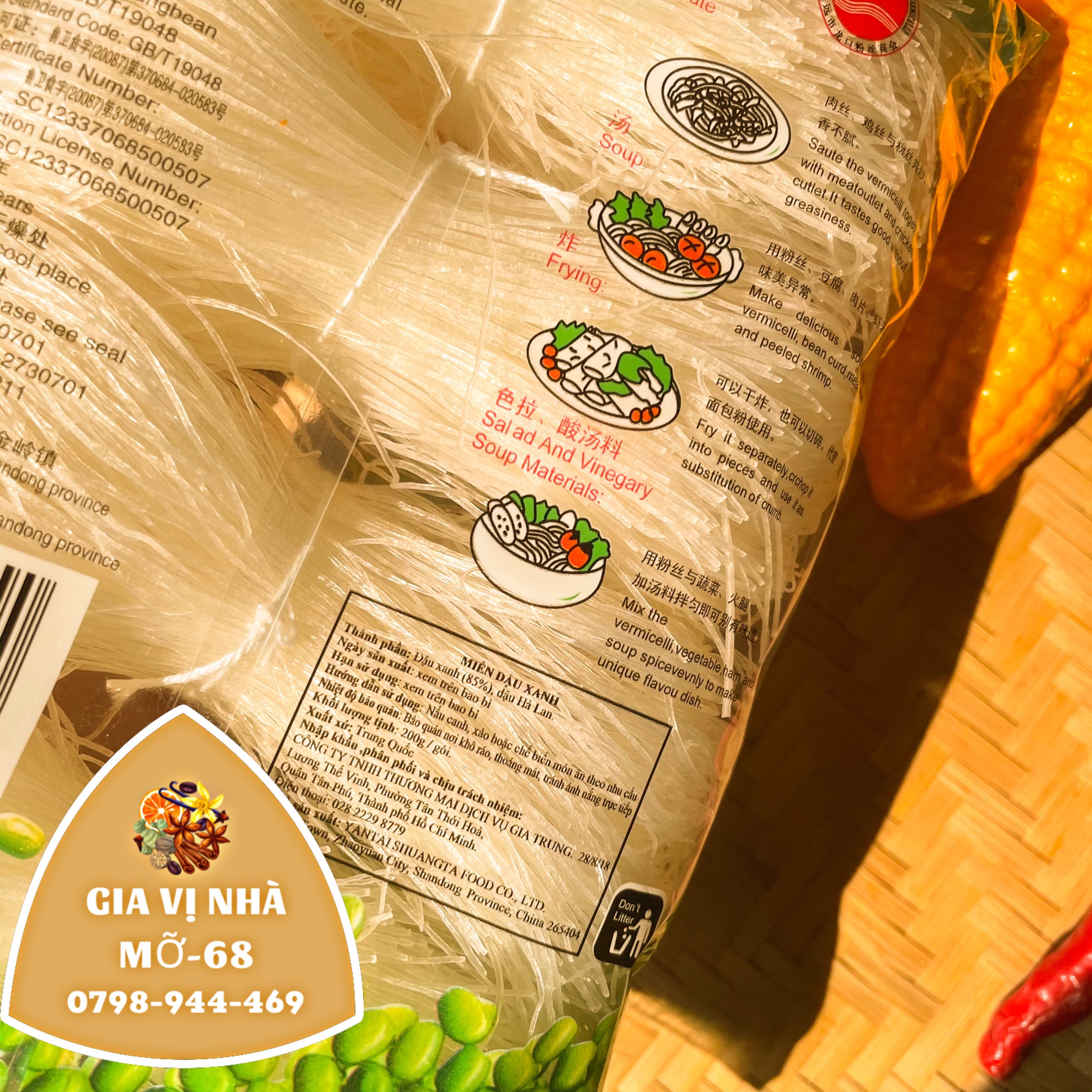 BÚN TÀU ( MIẾN ) ĐẬU XANH THÁP ĐÔI- GÓI 200GR