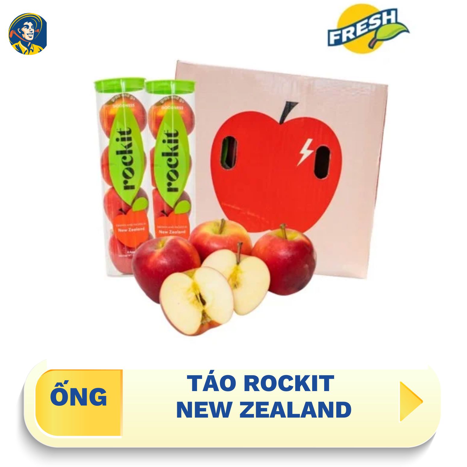 [Chỉ giao nội thành HCM] Táo Rockit New Zealand (Ống 4 trái) - Trái vừa ăn, giòn, ngọt và có chút chua nhẹ.