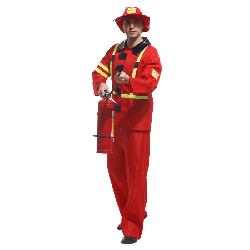 Fancy dành cho người lớn lính cứu hỏa trang phục halloween cosplay lễ hội lính cứu hỏa lửa phù hợp với người đàn ông vai trò chơi quần áo bên vui lính cứu