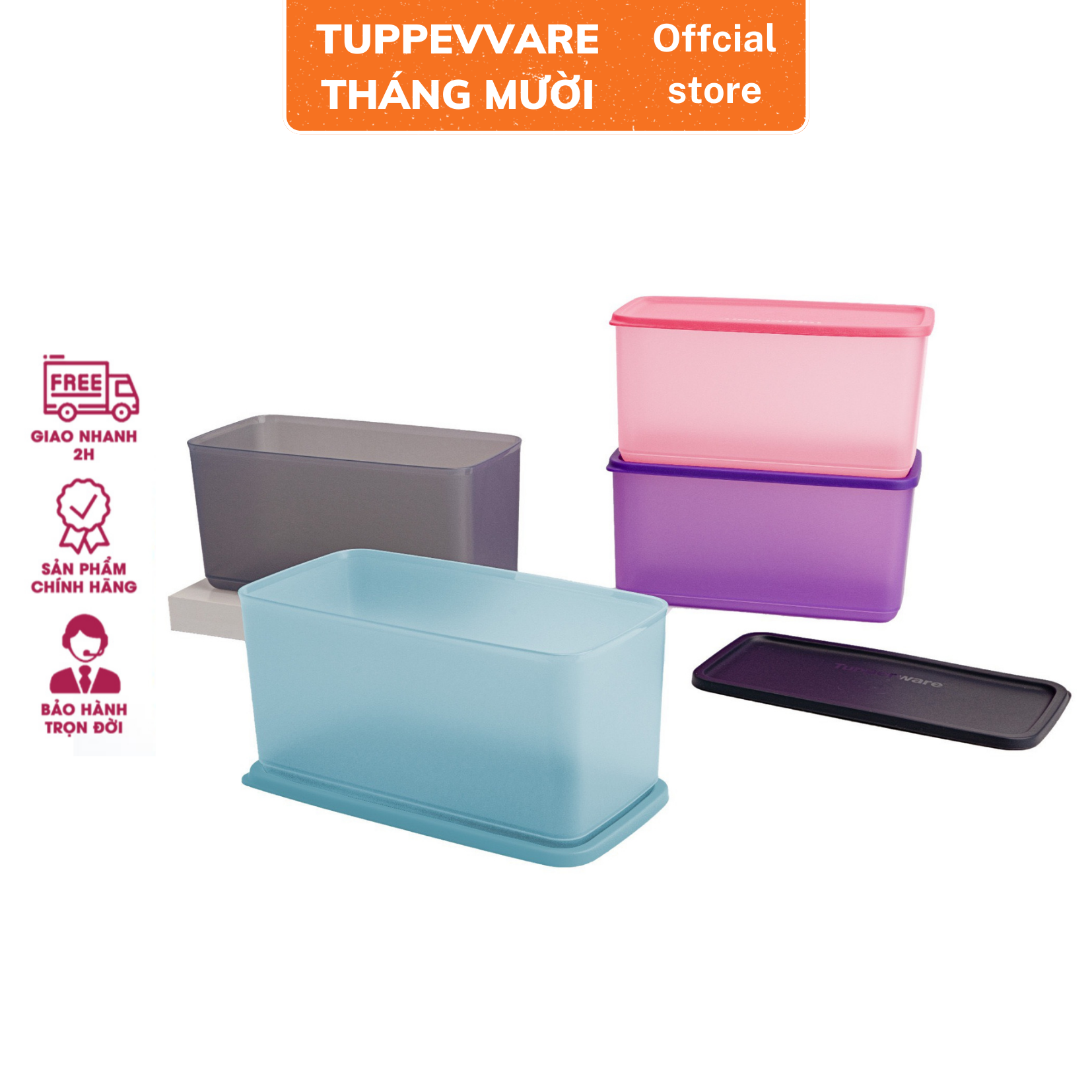 Bộ hộp bảo quản thực phẩm tupperware funtastic dung tích 3.1l