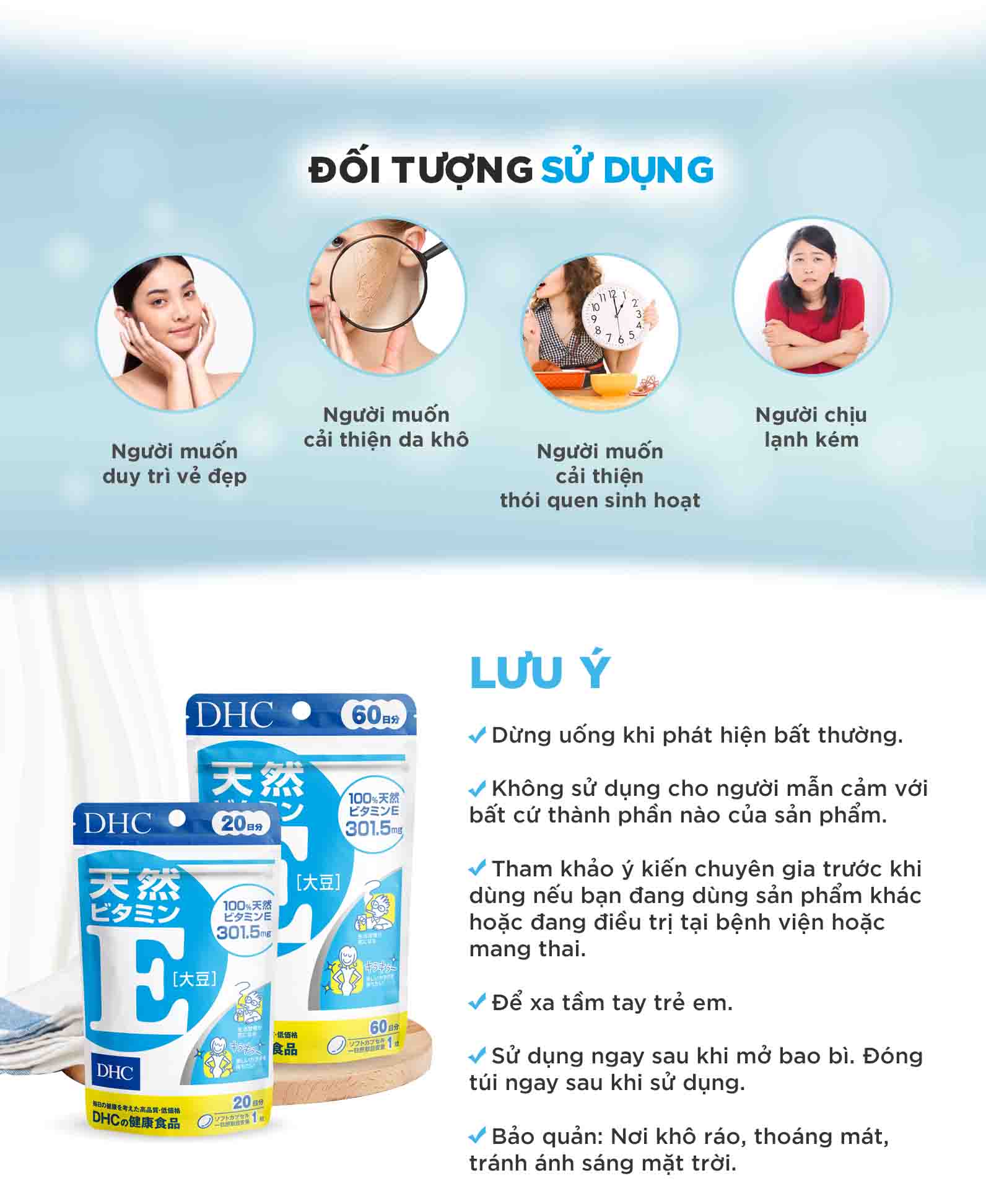 Viên uống vitamin E DHC Natural Vitamin E (soybean)