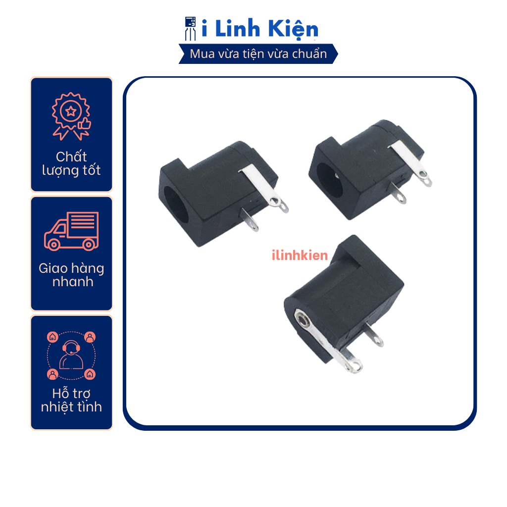 Jack nguồn dc cái 5.5x2.1mm loại tốt
