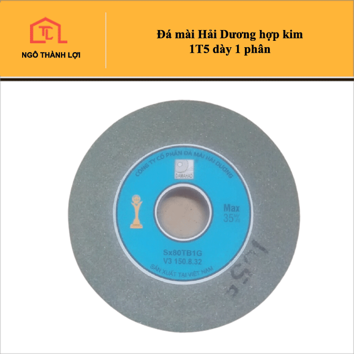 Đá mài Hải Dương hợp kim 1T2 / 1T5 / 1T8 / 2T dày 1P loại mịn dùng cho máy mài bàn, từ 1 tấc 5 lỗ cốt là 32mm
