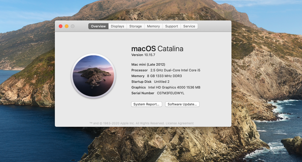 Máy tính bộ Apple Mac Mini: Core I5/ram8gb/ssd 256