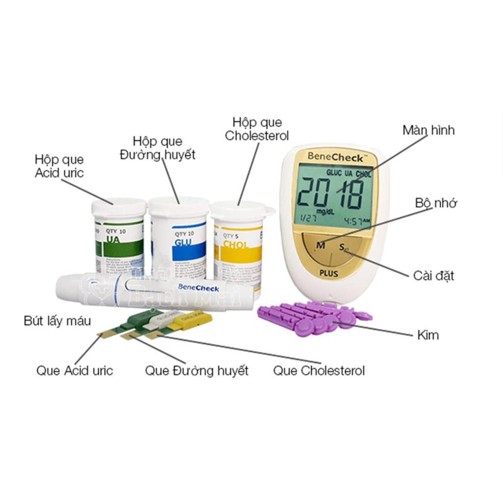 Que thử Glucose (50 que) -Que thử đường huyết Benecheck Plus