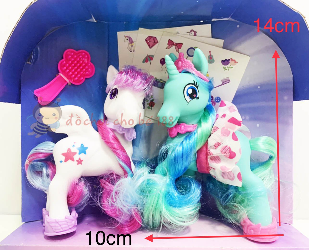 Thiên Thần Ngựa My Little Poni Xinh Đẹp Quyến rũ 14cm Tặng Lược Chải