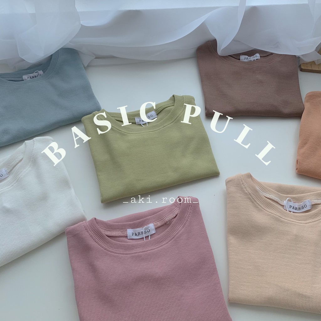 Áo thun tăm, áo thun gân trơn cổ tròn basic chất dày dặn co giãn - Akiroom