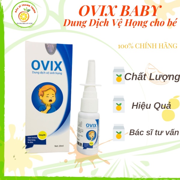 Dung dịch vệ sinh họng Ovix trẻ em người lớn ( lọ 20ml) nhập khẩu