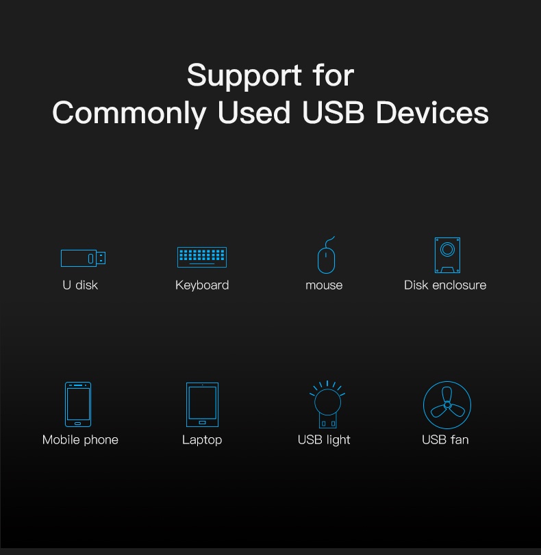 USB Hub - Bộ chia 4 cổng USB 2.0  VENTION dài 0.5M/1M
