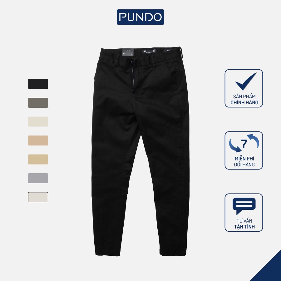 Quần kaki dài nam PUNDO , màu basic , chất kaki mềm mịn cao cấp , dễ phối QDPD06