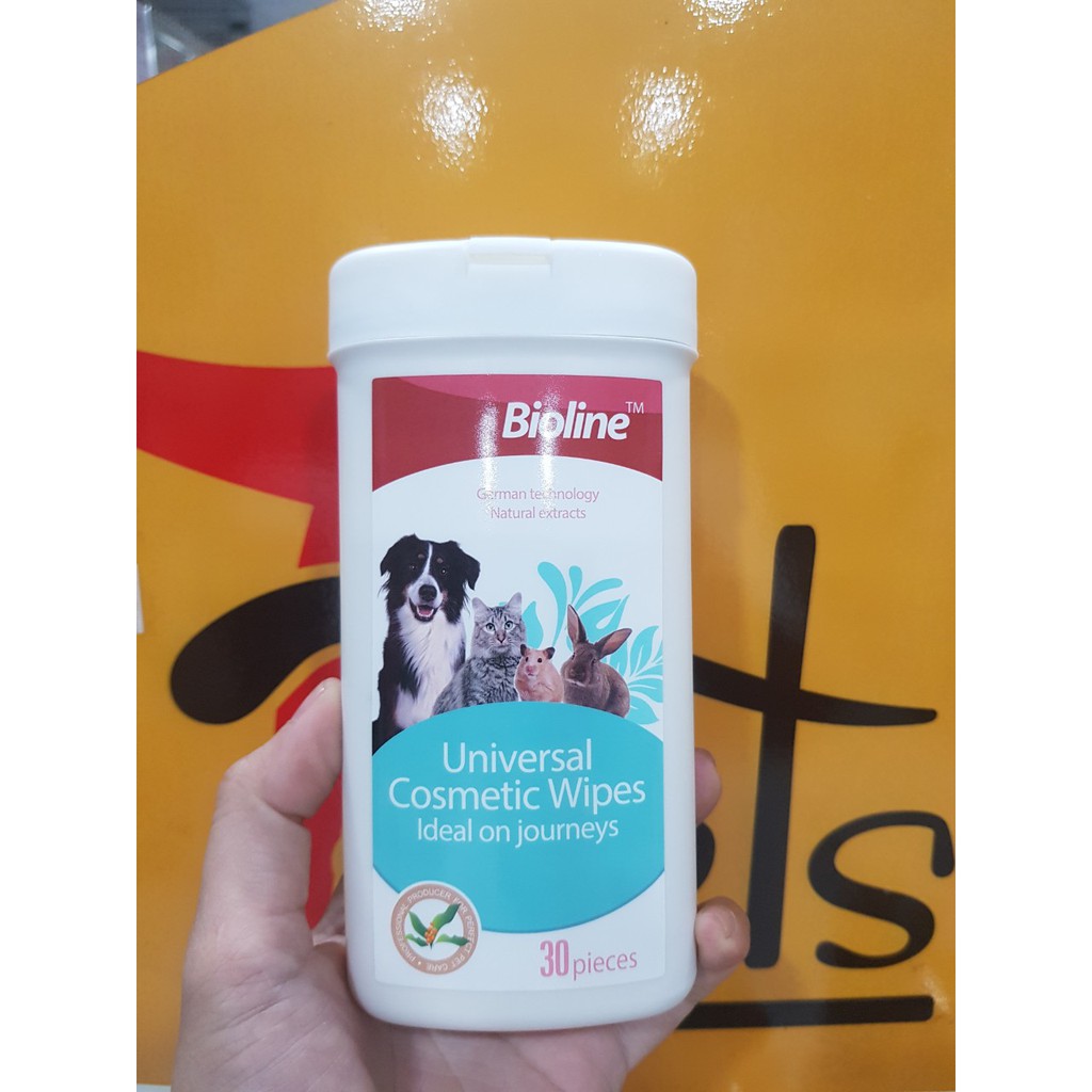 Khăn lau ố mắt Bioline chó mèo 30pcs