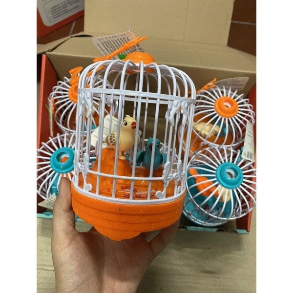 Lồng chim hót cảm ứng, có đèn và âm thanh (giao màu ngẫu nhiên)