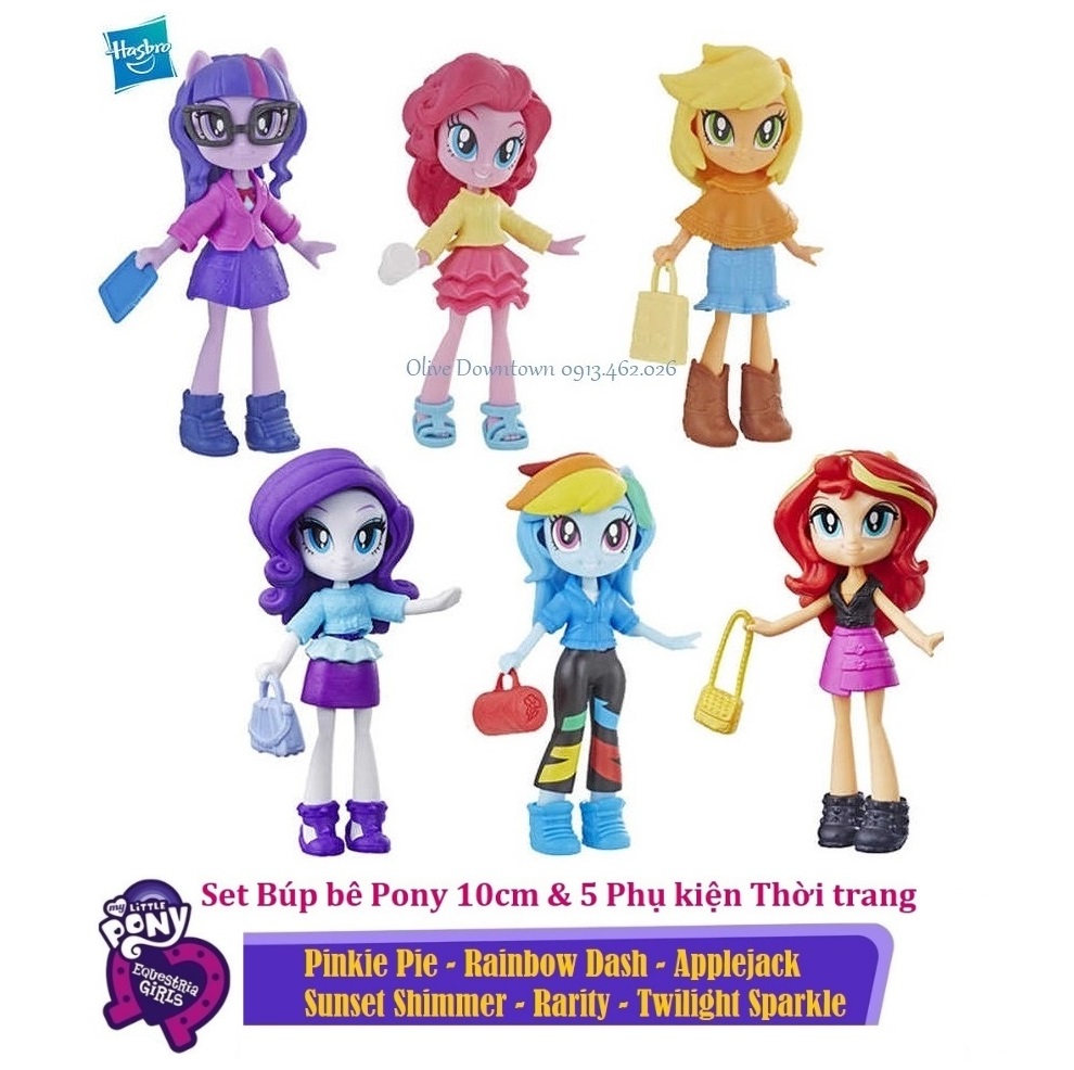 Different Sets of 10cm Pony Doll and 6 different removable fashion