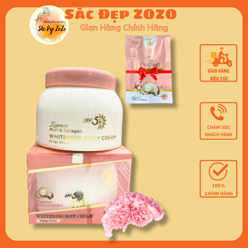 Kem body dưỡng trắng da mộc lan kèm tắm trắng