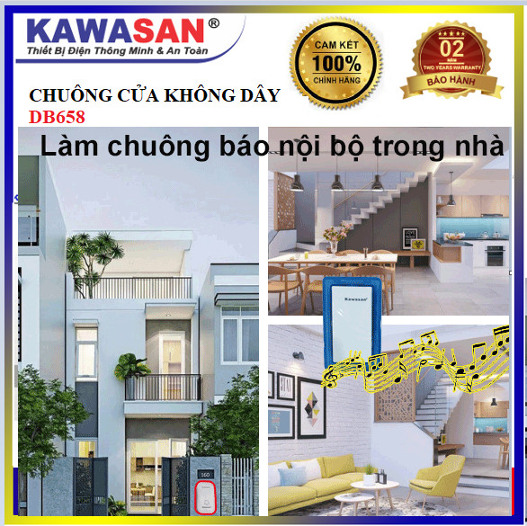 CHUÔNG CỬA KHÔNG DÂY KW-DB658