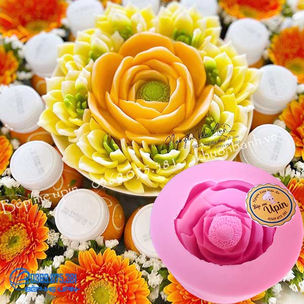 Khuôn silcion hồng trà đại 13cm