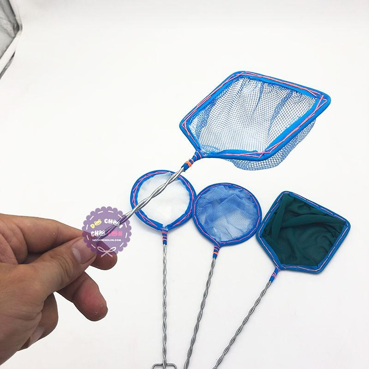 Vợt bắt cá vuông, tròn cán dài 27 cm