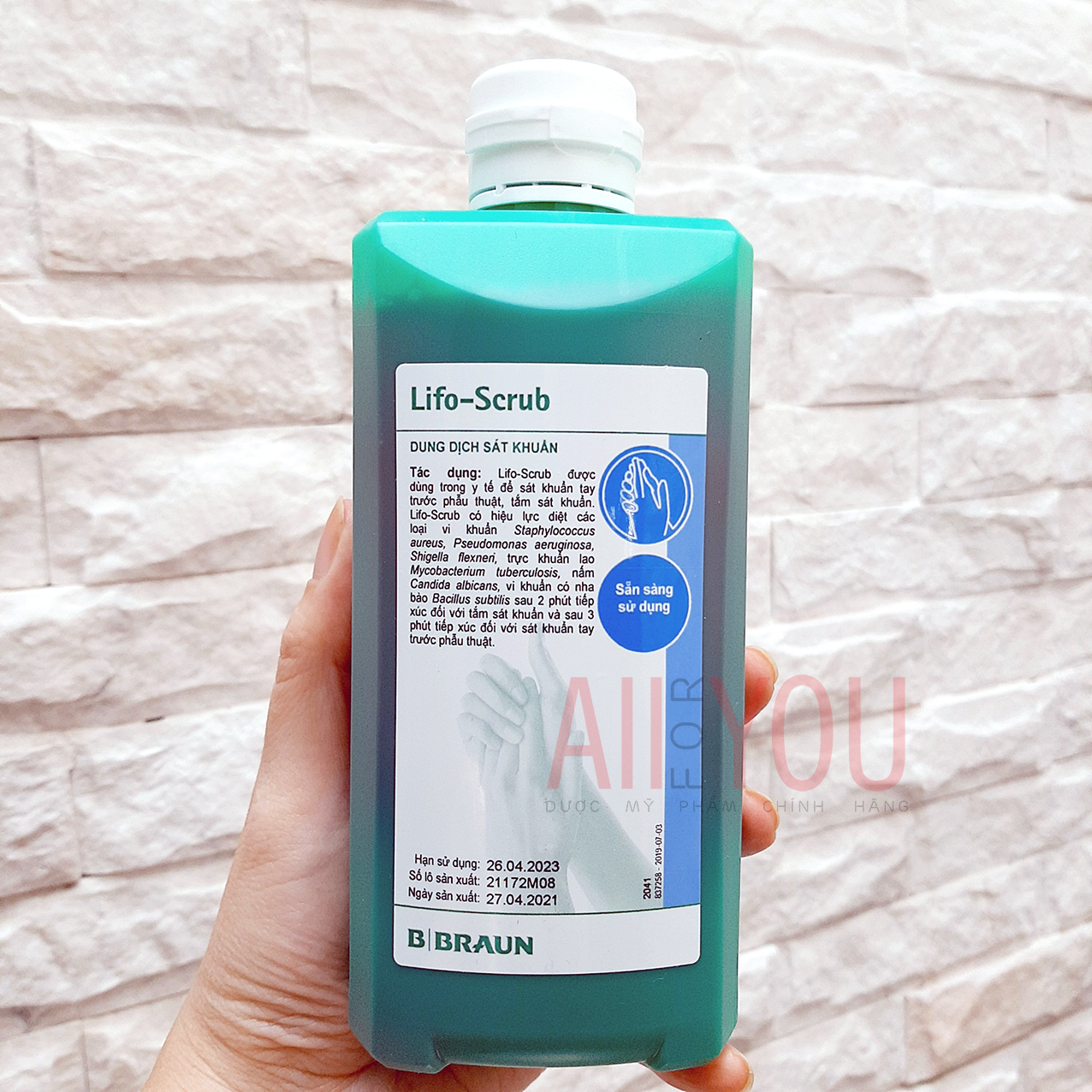 [CHÍNH HÃNG] [DATE 3/2024] B BRAUN Lifo Scrub 500mL - Dung Dịch Sát Khuẩn.