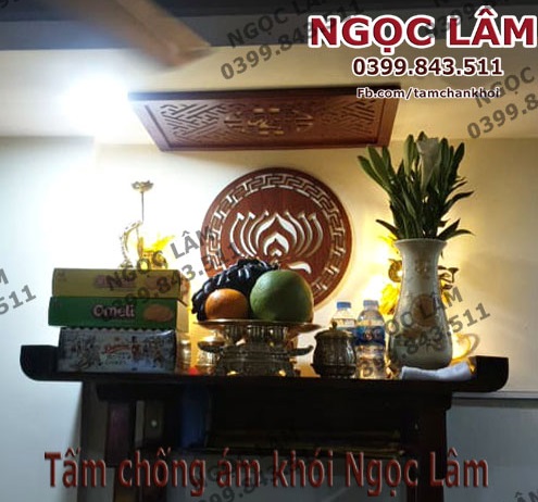 Ốp trang trí ban thờ 41x41cm hoa Sen