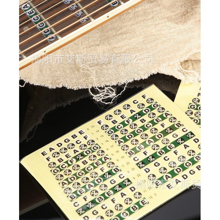 Sticker guitar ukulele dán nốt cần đàn guitar ukulele