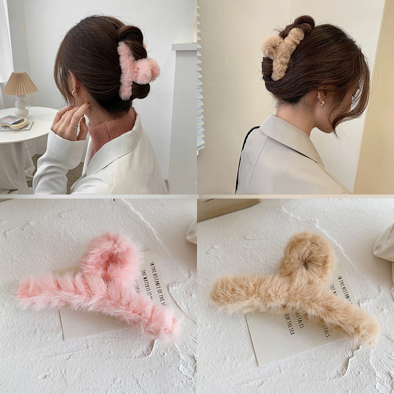 Kẹp Tóc Phối Lông Thỏ Đáng Yêu Thời Trang Dễ Thương Cho Nữ