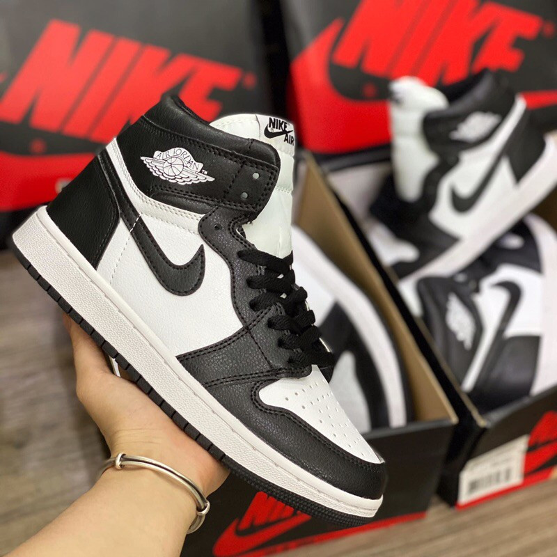 Giày Nam Nữ Sneaker J0rdan 1 Panda High Twist ( Full box)