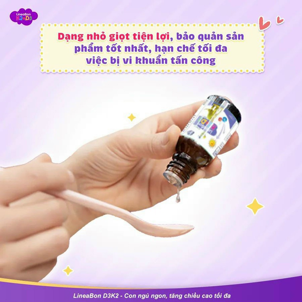 Vitamin D3 giúp tăng chiều cao cho bé Lineabon K2+D3