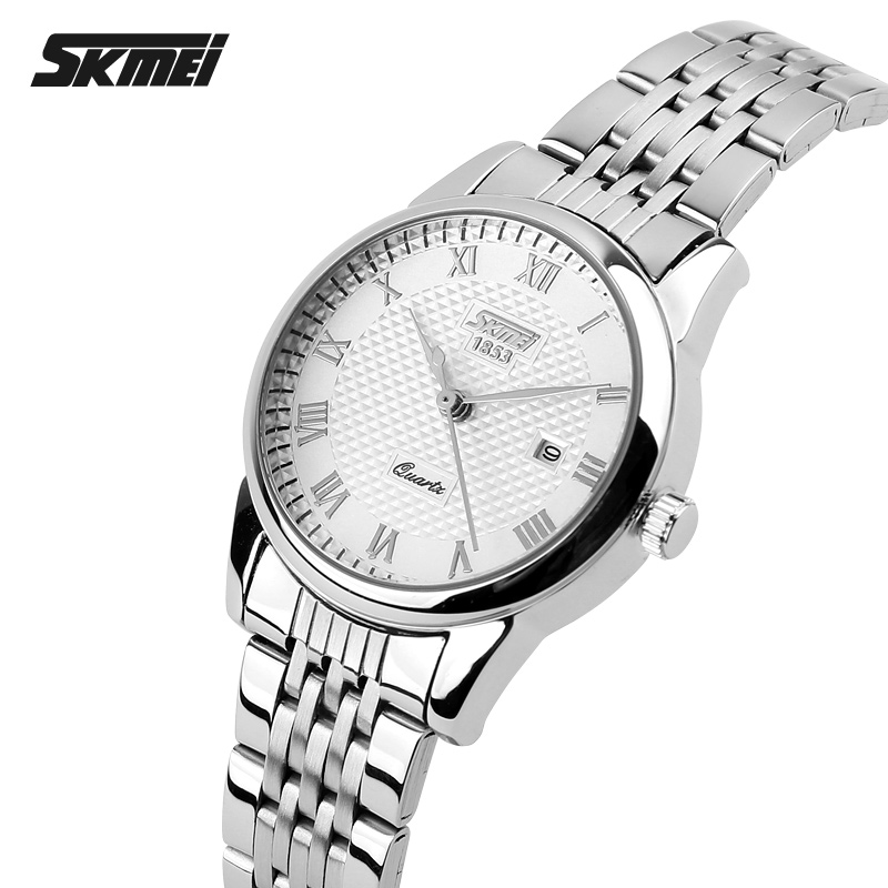 Đồng hồ nam SKMEI 9058, dây thép không gỉ chắc chắn, chống nước 30m, phù hợp đi làm, máy chạy 3 kim, bảo hành 12 tháng