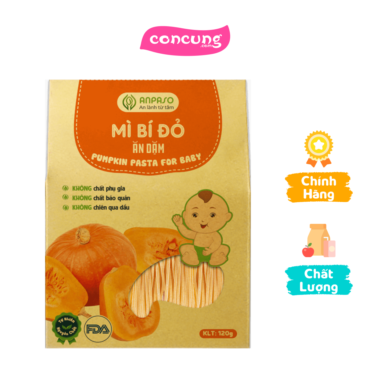 Mì bí đỏ Ăn dặm nguyên chất Anpaso 120g